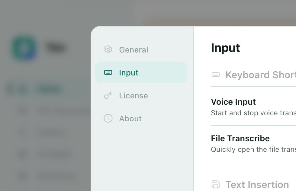 Yan shortcut settings